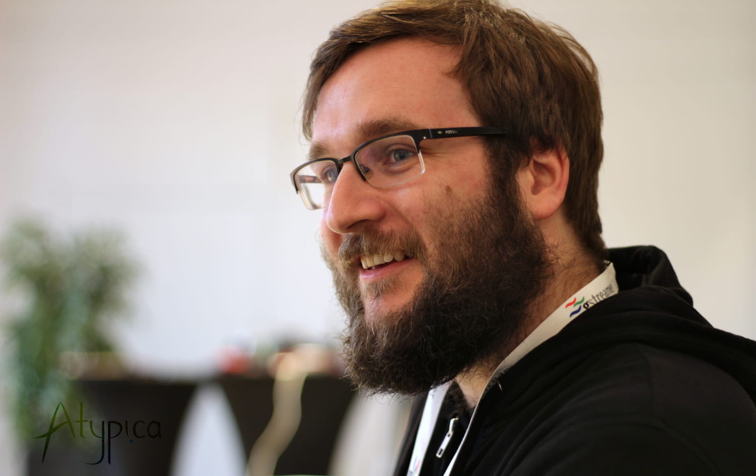 portrait of Thibault Saunier (Igalia) at the GStreamer Conference in Lyon, France